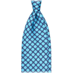Viola Milano Ties & Bow Ties-- Sun Floral Selftipped Silk Tie - Sea Mix - Handmade in Italy - Luxury Exclusive Collection - Avvenice