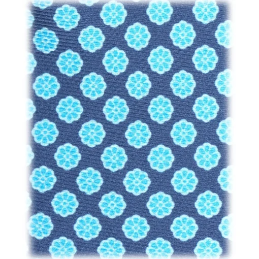 Viola Milano Ties & Bow Ties-- Sun Floral Selftipped Silk Tie - Sea Mix - Handmade in Italy - Luxury Exclusive Collection - Avvenice