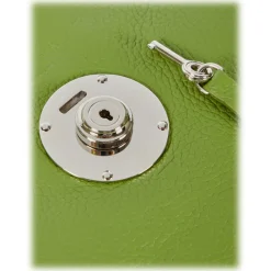 Viola Milano Bags-- The Light City Silver Lock Briefcase - Lime Green - Handmade in Italy - Luxury Exclusive Collection - Avvenice