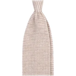 Viola Milano Ties & Bow Ties-- Two-Tone Knitted 100% Cashmere Tie - Sand/Natural - Handmade in Italy - Luxury Exclusive Collection - Avvenice