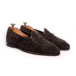 Viola Milano Shoes-- Unlined Belgian Loafer - Grey - Handmade in Italy - Luxury Exclusive Collection - Avvenice