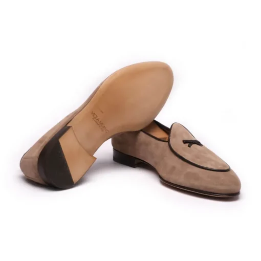 Viola Milano Shoes-- Unlined Belgian Loafer - Beige - Handmade in Italy - Luxury Exclusive Collection - Avvenice