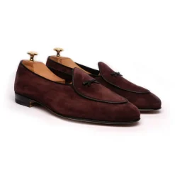 Viola Milano Shoes-- Unlined Belgian Loafer - Bordeaux - Handmade in Italy - Luxury Exclusive Collection - Avvenice
