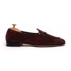 Viola Milano Shoes-- Unlined Belgian Loafer - Bordeaux - Handmade in Italy - Luxury Exclusive Collection - Avvenice