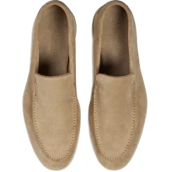 Viola Milano Shoes-- Unlined Capri Suede Loafer - Beige - Handmade in Italy - Luxury Exclusive Collection - Avvenice