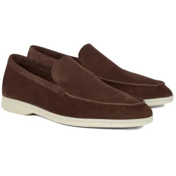 Viola Milano Shoes-- Unlined Capri Suede Loafer - Brown - Handmade in Italy - Luxury Exclusive Collection - Avvenice