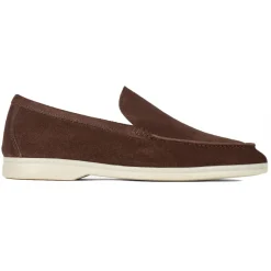 Viola Milano Shoes-- Unlined Capri Suede Loafer - Brown - Handmade in Italy - Luxury Exclusive Collection - Avvenice