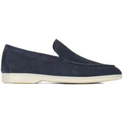 Viola Milano Shoes-- Unlined Capri Suede Loafer - Navy - Handmade in Italy - Luxury Exclusive Collection - Avvenice