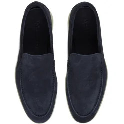 Viola Milano Shoes-- Unlined Capri Suede Loafer - Navy - Handmade in Italy - Luxury Exclusive Collection - Avvenice