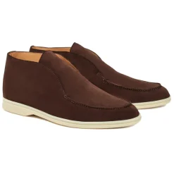 Viola Milano Shoes-- Unlined City Suede Loafer - Brown - Handmade in Italy - Luxury Exclusive Collection - Avvenice