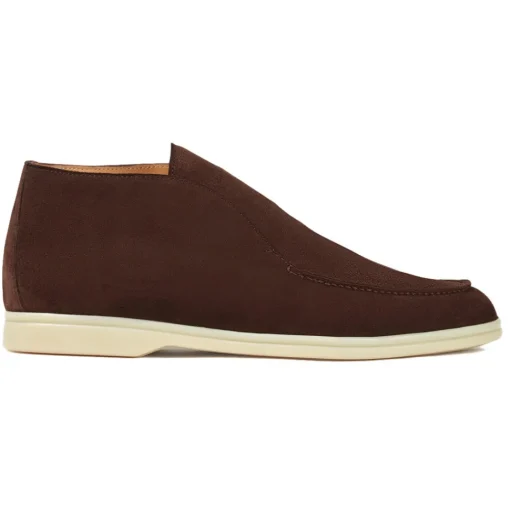 Viola Milano Shoes-- Unlined City Suede Loafer - Brown - Handmade in Italy - Luxury Exclusive Collection - Avvenice
