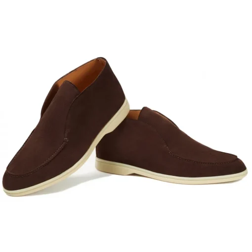 Viola Milano Shoes-- Unlined City Suede Loafer - Brown - Handmade in Italy - Luxury Exclusive Collection - Avvenice