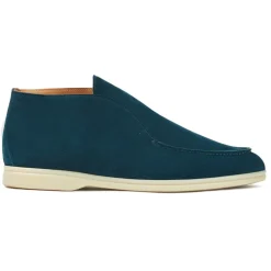 Viola Milano Shoes-- Unlined City Suede Loafer - Cobalt Green - Handmade in Italy - Luxury Exclusive Collection - Avvenice
