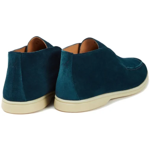 Viola Milano Shoes-- Unlined City Suede Loafer - Cobalt Green - Handmade in Italy - Luxury Exclusive Collection - Avvenice