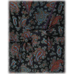 Viola Milano Shirts-- Unlined Luxury Handprinted Silk Dressing Gown - Paisley Pattern - Handmade in Italy - Luxury Exclusive Collection - Avvenice