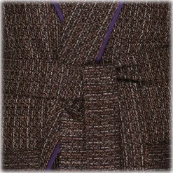 Viola Milano Dresses-- VBC Wool, Silk and Linen Dressing Gown - Contrast Pattern - Handmade in Italy - Luxury Exclusive Collection - Avvenice