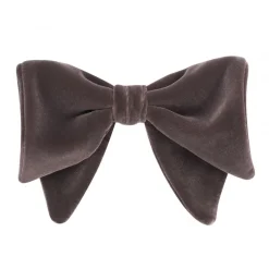 Viola Milano Ties & Bow Ties-- Velvet Bow Tie - Gray - Made in Italy - Luxury Exclusive Collection - Avvenice