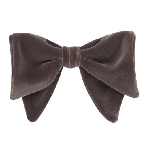 Viola Milano Ties & Bow Ties-- Velvet Bow Tie - Gray - Made in Italy - Luxury Exclusive Collection - Avvenice