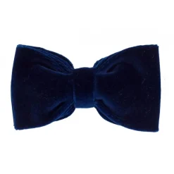 Viola Milano Ties & Bow Ties-- Velvet Bow Tie - Navy - Made in Italy - Luxury Exclusive Collection - Avvenice