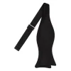 Viola Milano Ties & Bow Ties-- Woven Grenadine Garza Fina Bow Tie - Black - Made in Italy - Luxury Exclusive Collection - Avvenice