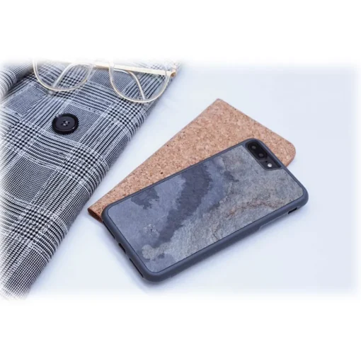 Woodcessories Case-- Eco Bumper - Stone Cover - Camo Gray - iPhone 8 Plus / 7 Plus - Real Stone Cover - Eco Case - Bumper - Avvenice