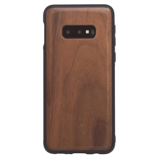 Woodcessories Case-- Eco Bumper - Walnut Cover - Black - Samsung S10e - Wooden Cover - Eco Case - Bumper Collection - Avvenice