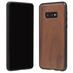 Woodcessories Case-- Eco Bumper - Walnut Cover - Black - Samsung S10e - Wooden Cover - Eco Case - Bumper Collection - Avvenice