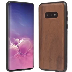 Woodcessories Case-- Eco Bumper - Walnut Cover - Black - Samsung S10e - Wooden Cover - Eco Case - Bumper Collection - Avvenice