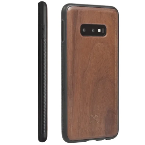 Woodcessories Case-- Eco Bumper - Walnut Cover - Black - Samsung S10e - Wooden Cover - Eco Case - Bumper Collection - Avvenice