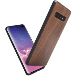 Woodcessories Case-- Eco Bumper - Walnut Cover - Black - Samsung S10e - Wooden Cover - Eco Case - Bumper Collection - Avvenice