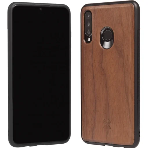 Woodcessories Case-- Eco Bumper - Walnut Cover - Black - Huawei P30 Lite - Wooden Cover - Eco Case - Bumper Collection - Avvenice