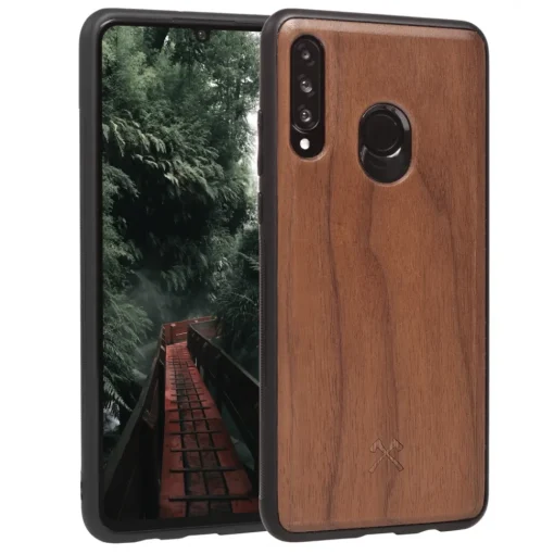 Woodcessories Case-- Eco Bumper - Walnut Cover - Black - Huawei P30 Lite - Wooden Cover - Eco Case - Bumper Collection - Avvenice