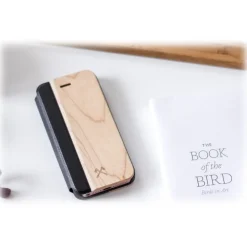 Woodcessories Case-- Eco Wallet Flip Cover - Real Wood and Leather - Walnut - iPhone XR - Eco Case - Flip Collection - Avvenice
