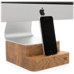 Woodcessories Desk Supplies-- Oak / Premium Wooden iMac Stand + iPhone - MacBook 27 - Eco Foot - Wooden MacBook Support - Avvenice