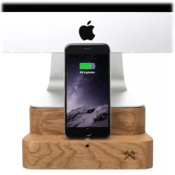 Woodcessories Desk Supplies-- Oak / Premium Wooden iMac Stand + iPhone - MacBook 27 - Eco Foot - Wooden MacBook Support - Avvenice