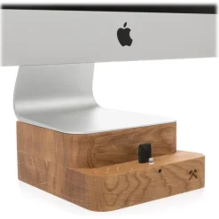 Woodcessories Desk Supplies-- Oak / Premium Wooden iMac Stand + iPhone - MacBook 27 - Eco Foot - Wooden MacBook Support - Avvenice