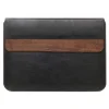 Woodcessories Skin-- Walnut / Black Leather / MacBook Bag - MacBook 13 Pro Touchbar - Eco Pouch Case - Wooden MacBook Bag - Avvenice