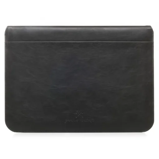 Woodcessories Skin-- Walnut / Black Leather / MacBook Bag - MacBook 13 Pro Touchbar - Eco Pouch Case - Wooden MacBook Bag - Avvenice