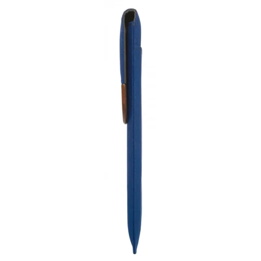 Woodcessories Skin-- Walnut / Blue Navy Leather / MacBook Bag - MacBook 15 Pro - Eco Pouch Case - Wooden MacBook Bag - Avvenice