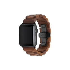 Woodcessories Accessories-- Walnut / Black - Wooden Apple Watch Band 38 mm - Eco Strap - Stainless Steel - Wooden Apple Watch Strap - Avvenice
