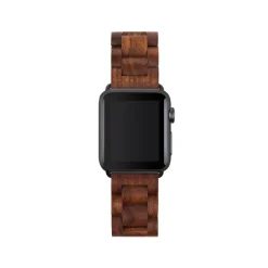 Woodcessories Accessories-- Walnut / Black - Wooden Apple Watch Band 38 mm - Eco Strap - Stainless Steel - Wooden Apple Watch Strap - Avvenice