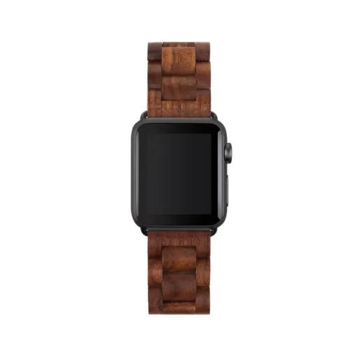 Woodcessories Accessories-- Walnut / Black - Wooden Apple Watch Band 38 mm - Eco Strap - Stainless Steel - Wooden Apple Watch Strap - Avvenice