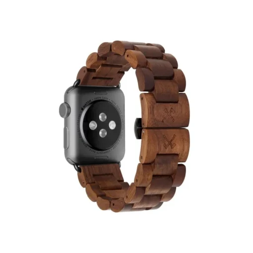 Woodcessories Accessories-- Walnut / Black - Wooden Apple Watch Band 38 mm - Eco Strap - Stainless Steel - Wooden Apple Watch Strap - Avvenice