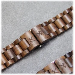 Woodcessories Accessories-- Walnut / Black - Wooden Apple Watch Band 38 mm - Eco Strap - Stainless Steel - Wooden Apple Watch Strap - Avvenice