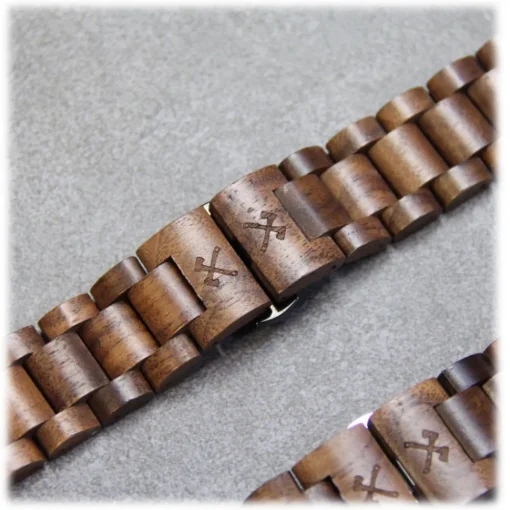 Woodcessories Accessories-- Walnut / Black - Wooden Apple Watch Band 38 mm - Eco Strap - Stainless Steel - Wooden Apple Watch Strap - Avvenice