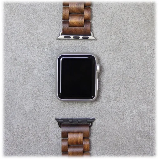 Woodcessories Accessories-- Walnut / Black - Wooden Apple Watch Band 38 mm - Eco Strap - Stainless Steel - Wooden Apple Watch Strap - Avvenice