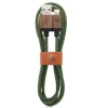Woodcessories Accessories-- Walnut / Green - Wooden Mfi Lightning Cable 1.2 m - Eco Cable - Wooden Apple USB Lighting Cable - Avvenice