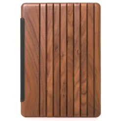 Woodcessories Skin-- Walnut / Leather / Transclucent Hardcover - iPad Pro 12.9 (2015) - Flip Case - Eco Guard Metal & Wood - Avvenice