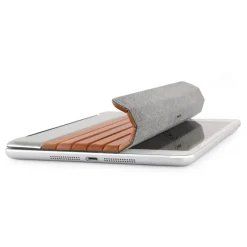 Woodcessories Skin-- Walnut / Silver Metal / Leather / Transclucent Hardcover - iPad Air 2 - Flip Case - Eco Guard Metal & Wood - Avvenice
