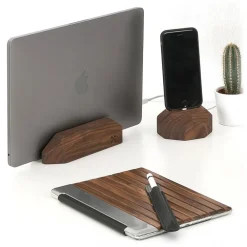 Woodcessories Desk Supplies-- Walnut / Solid Wood MacBook Arc - MacBook - Eco Rest - Wooden MacBook Support - Avvenice